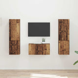 vidaXL Tv-meubelset 5 pcs Wit Bewerkt hout