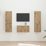 vidaXL Tv-meubelset 5 pcs Wit Bewerkt hout