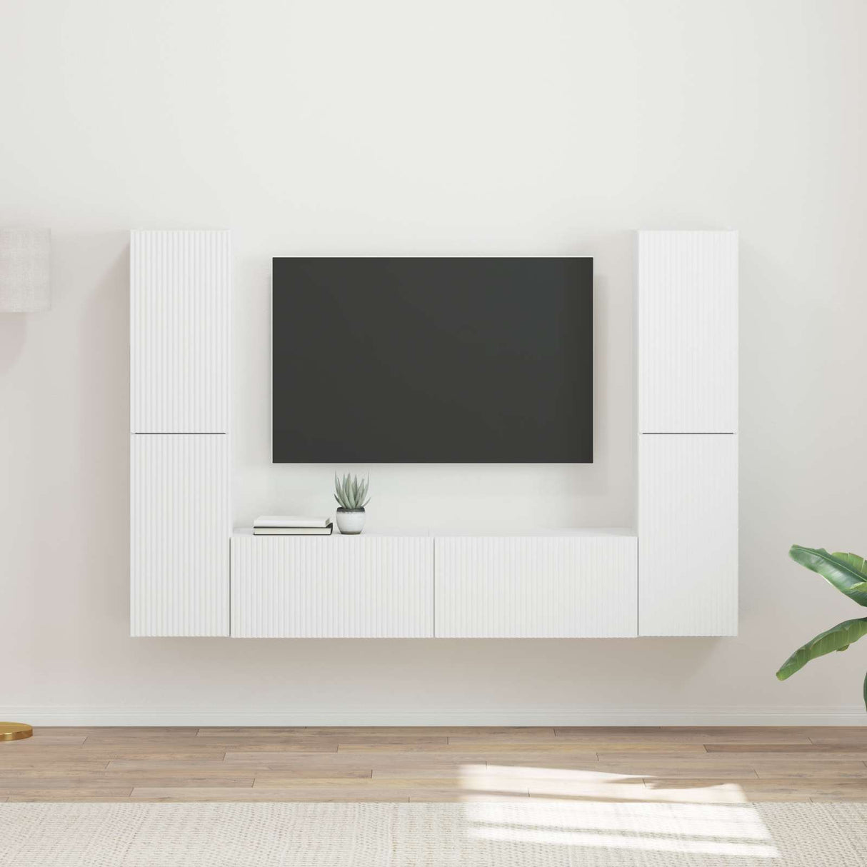 vidaXL TV Cabinet Set 6 pcs White Engineered wood