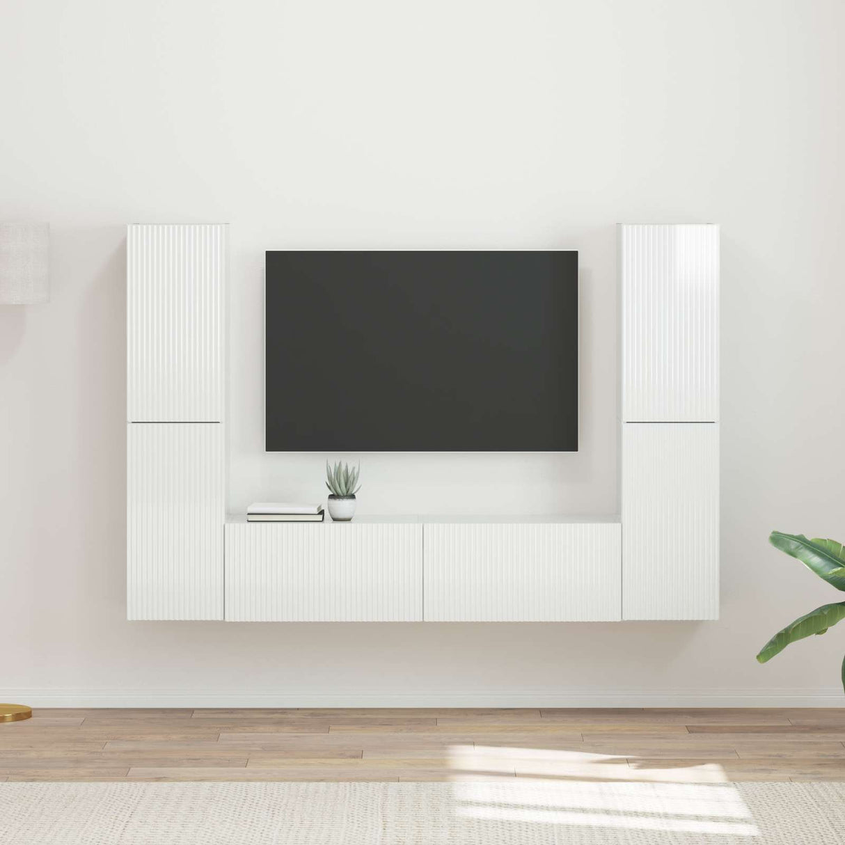 vidaXL TV Cabinet Set 6 pcs White Engineered wood
