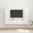 vidaXL TV Cabinet Set 6 pcs White Engineered wood
