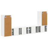 vidaXL Tv-meubelset 4 pcs Wit Bewerkt hout