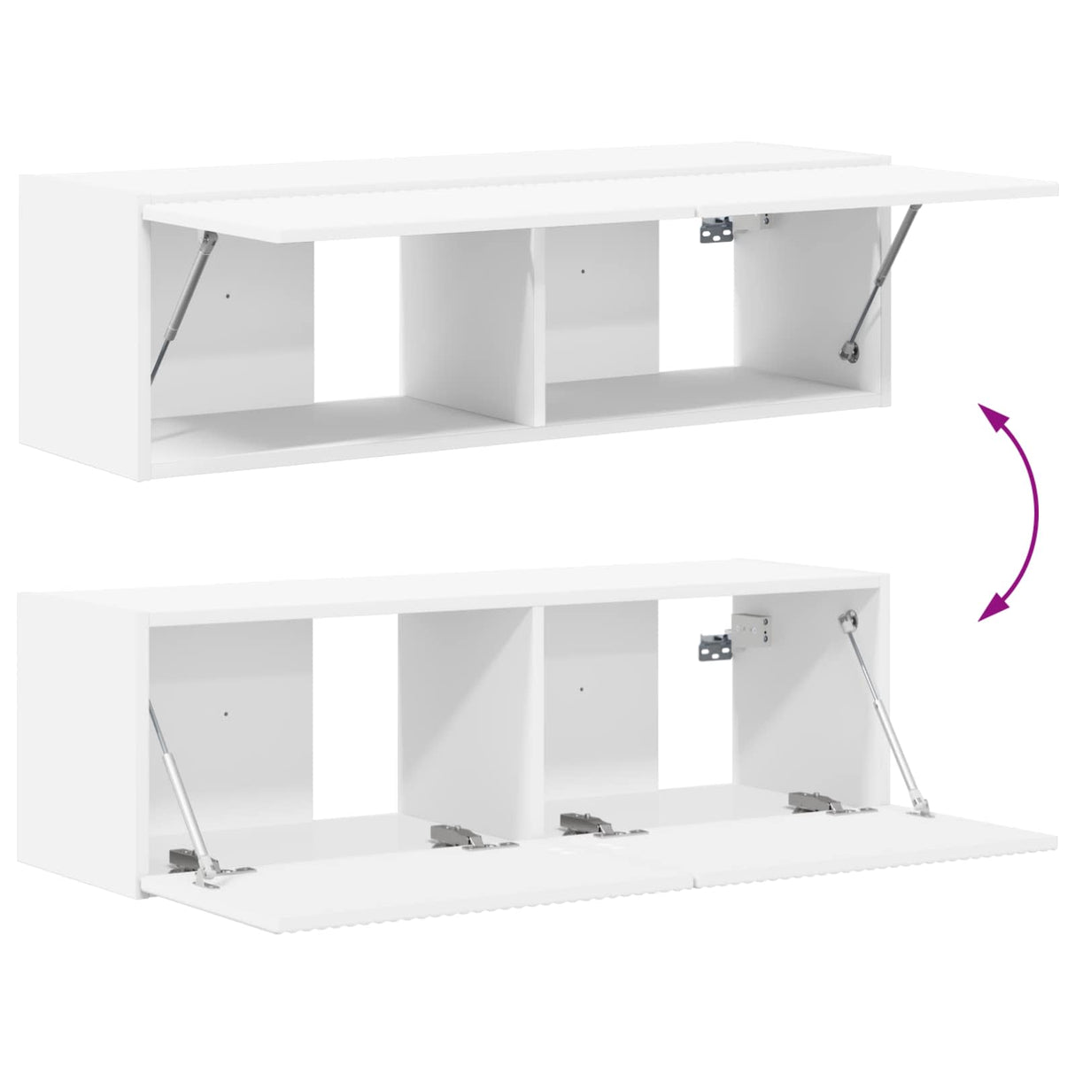vidaXL Tv-meubelset 4 pcs Wit Bewerkt hout