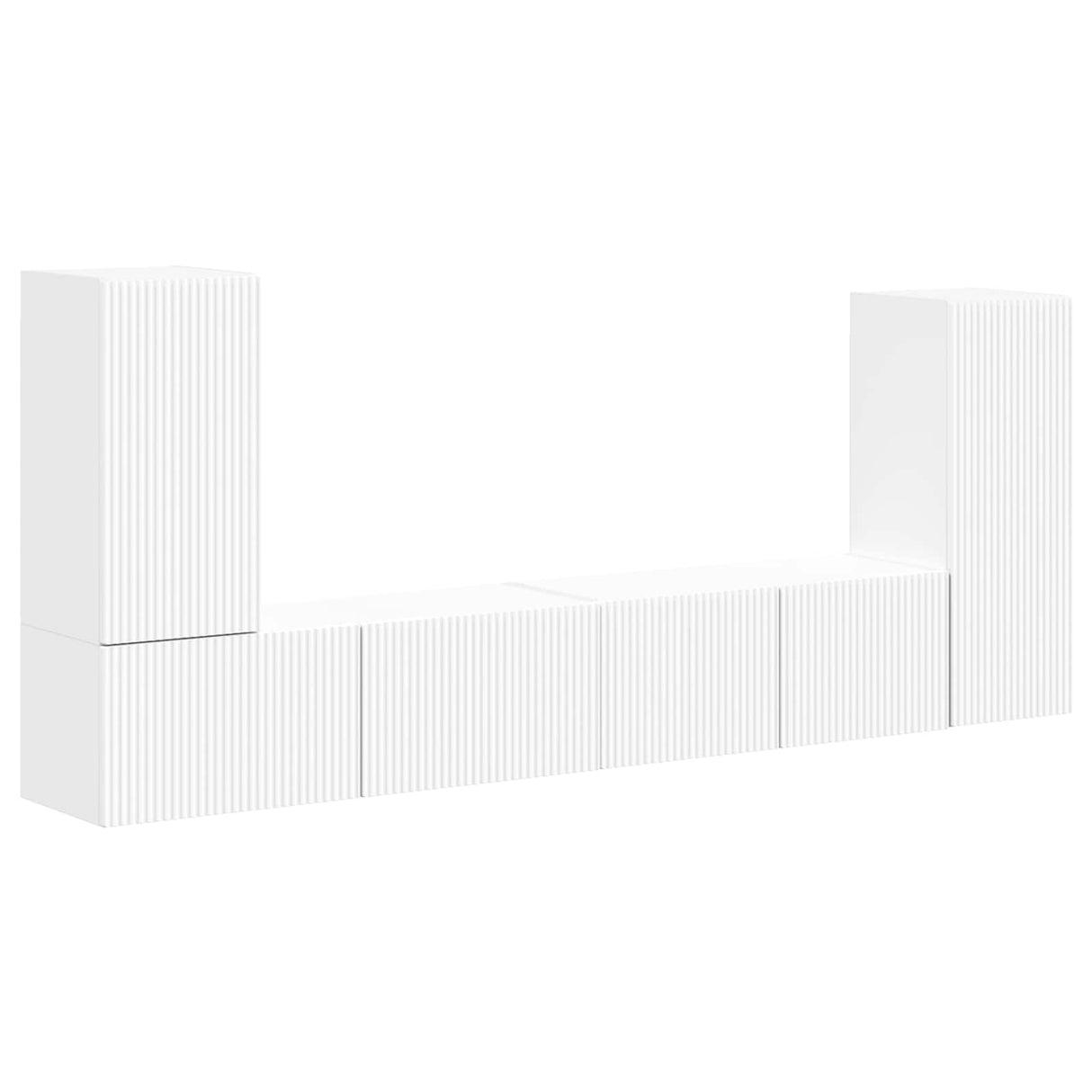 vidaXL Tv-meubelset 4 pcs Wit Bewerkt hout