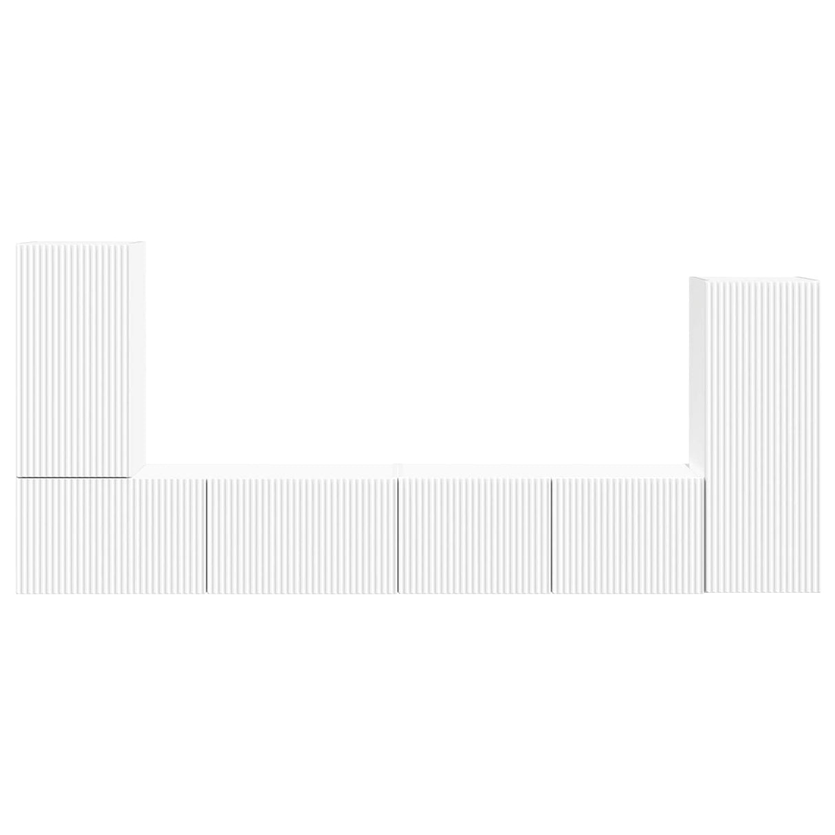 vidaXL Tv-meubelset 4 pcs Wit Bewerkt hout