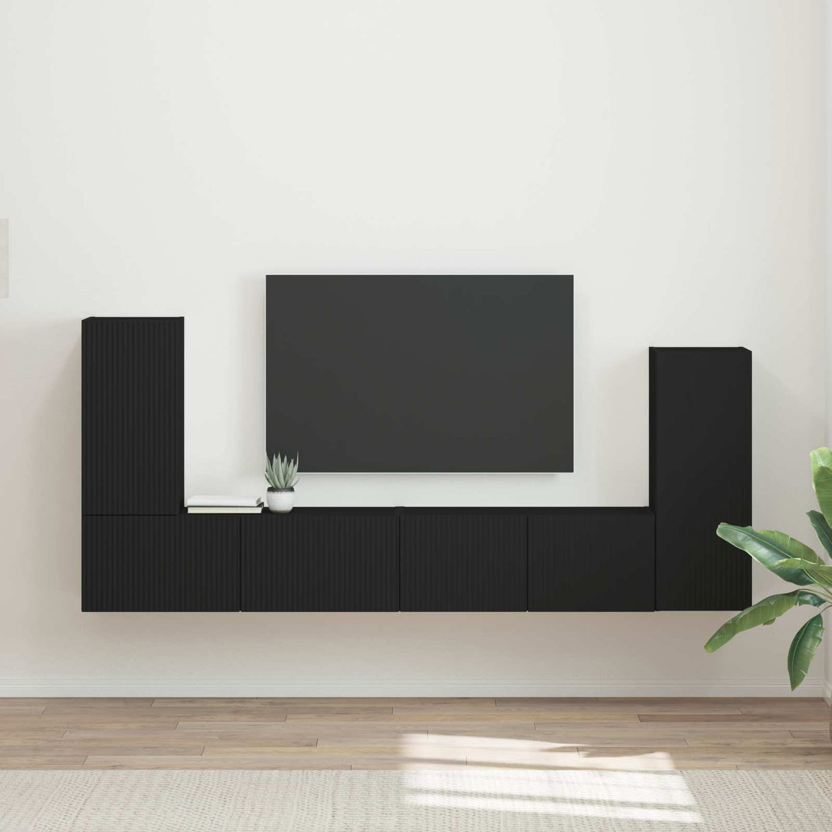 vidaXL Tv-meubelset 4 pcs Wit Bewerkt hout