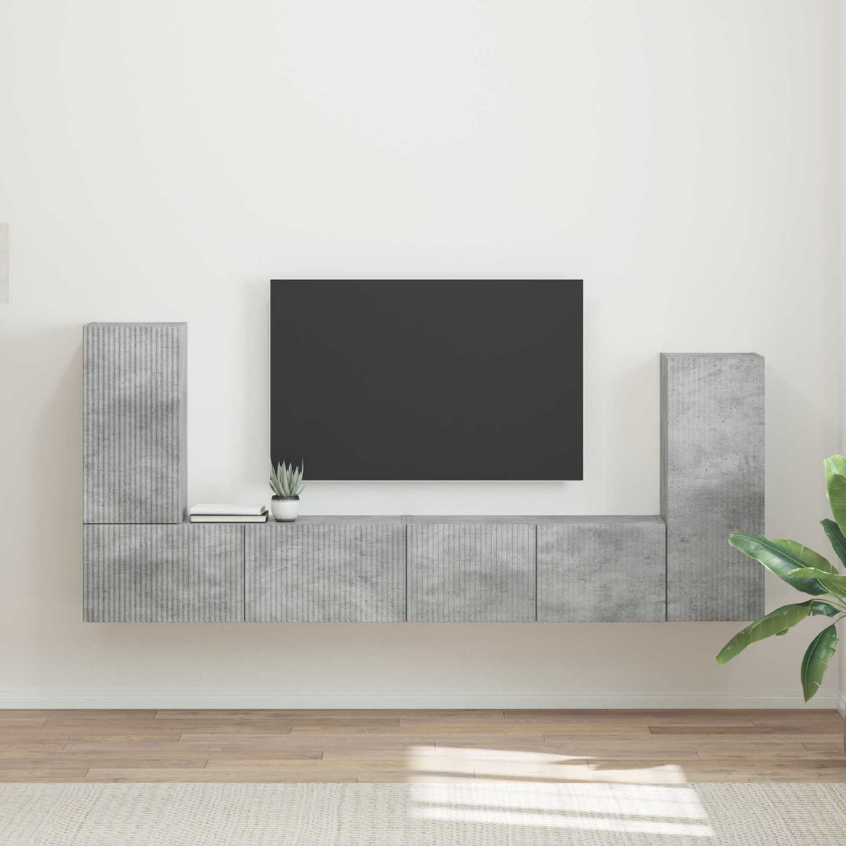 vidaXL Tv-meubelset 4 pcs Wit Bewerkt hout