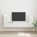 vidaXL Tv-meubelset 4 pcs Wit Bewerkt hout