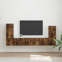 vidaXL Tv-meubelset 4 pcs Wit Bewerkt hout