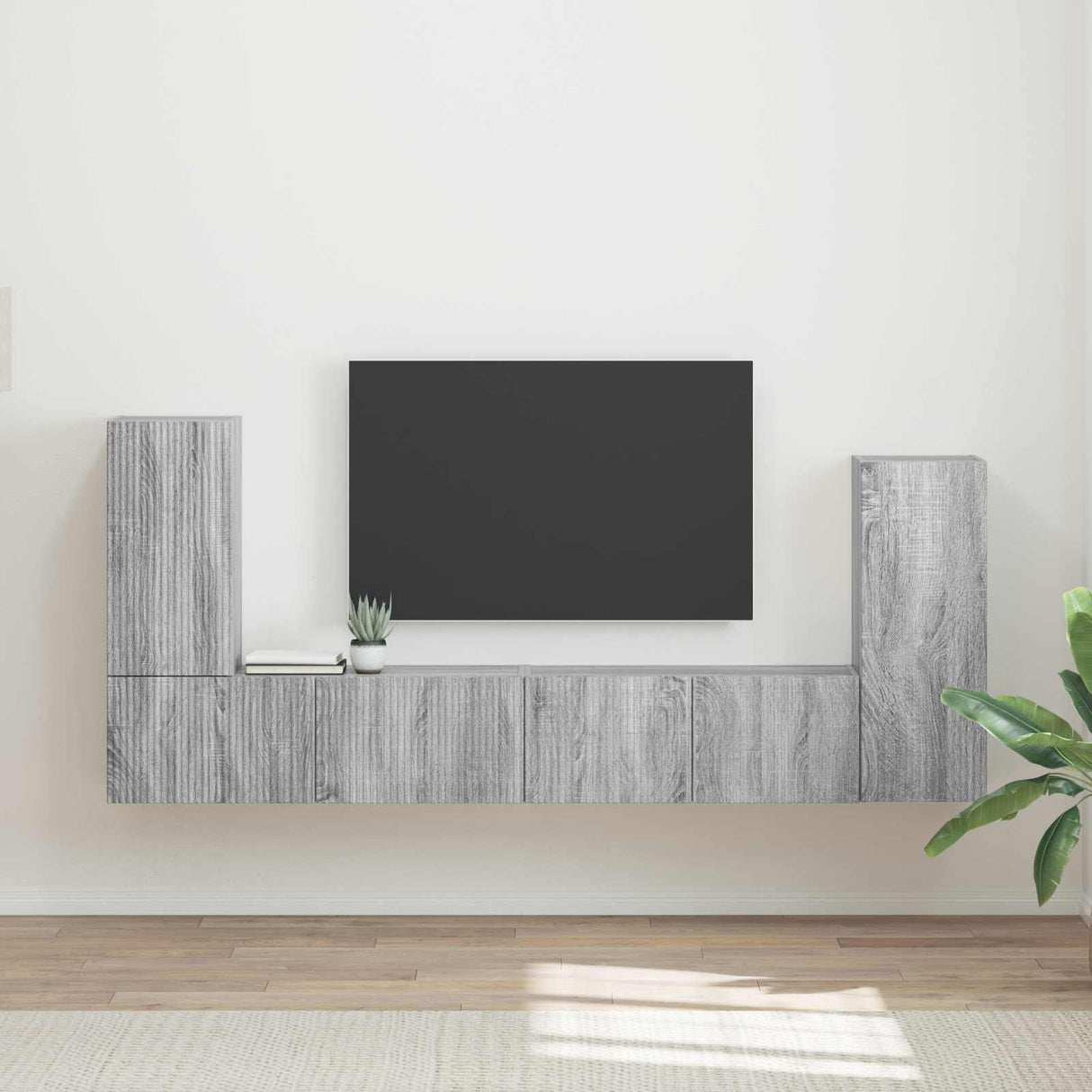vidaXL Tv-meubelset 4 pcs Wit Bewerkt hout
