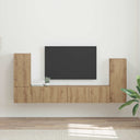 vidaXL Tv-meubelset 4 pcs Wit Bewerkt hout