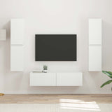 vidaXL Tv-meubelset 6 pcs Wit Bewerkt hout
