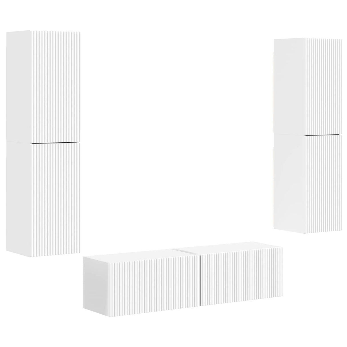 vidaXL Tv-meubelset 6 pcs Wit Bewerkt hout