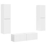 vidaXL Tv-meubelset 6 pcs Wit Bewerkt hout