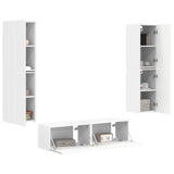 vidaXL Tv-meubelset 6 pcs Wit Bewerkt hout