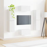 vidaXL Tv-meubelset 6 pcs Wit Bewerkt hout