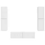 vidaXL Tv-meubelset 6 pcs Wit Bewerkt hout
