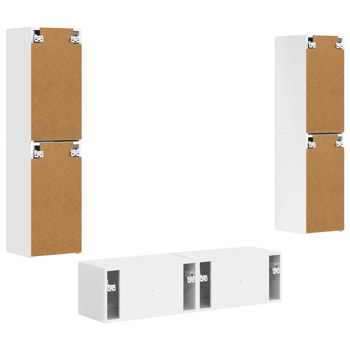 vidaXL Tv-meubelset 6 pcs Wit Bewerkt hout