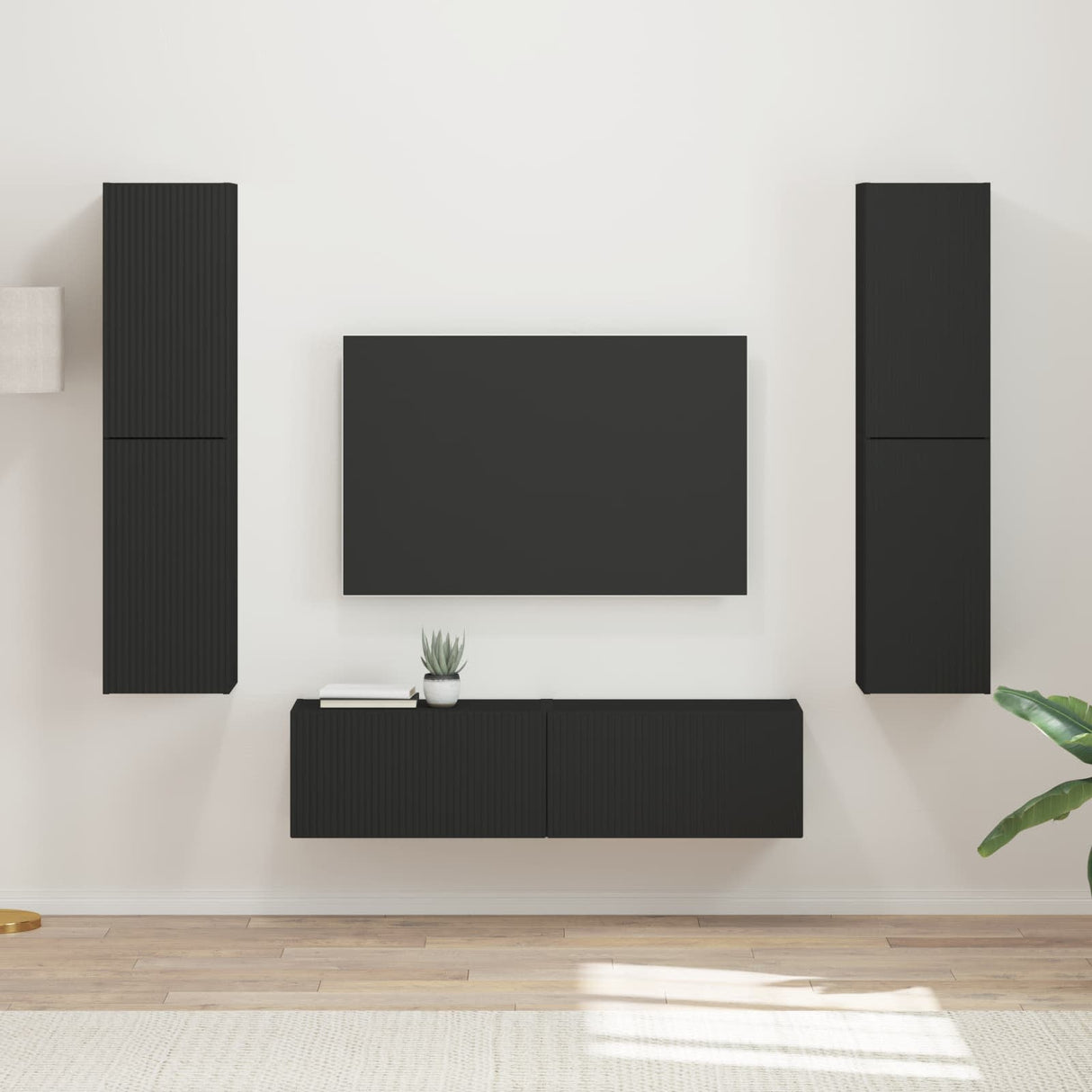 vidaXL Tv-meubelset 6 pcs Wit Bewerkt hout