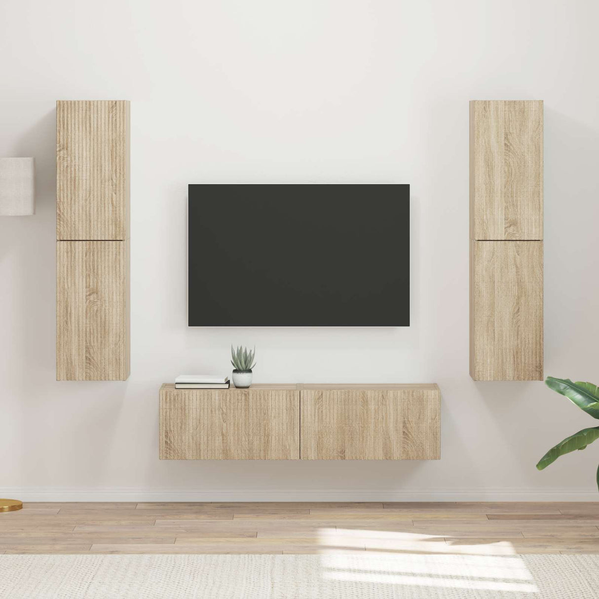 vidaXL Tv-meubelset 6 pcs Wit Bewerkt hout