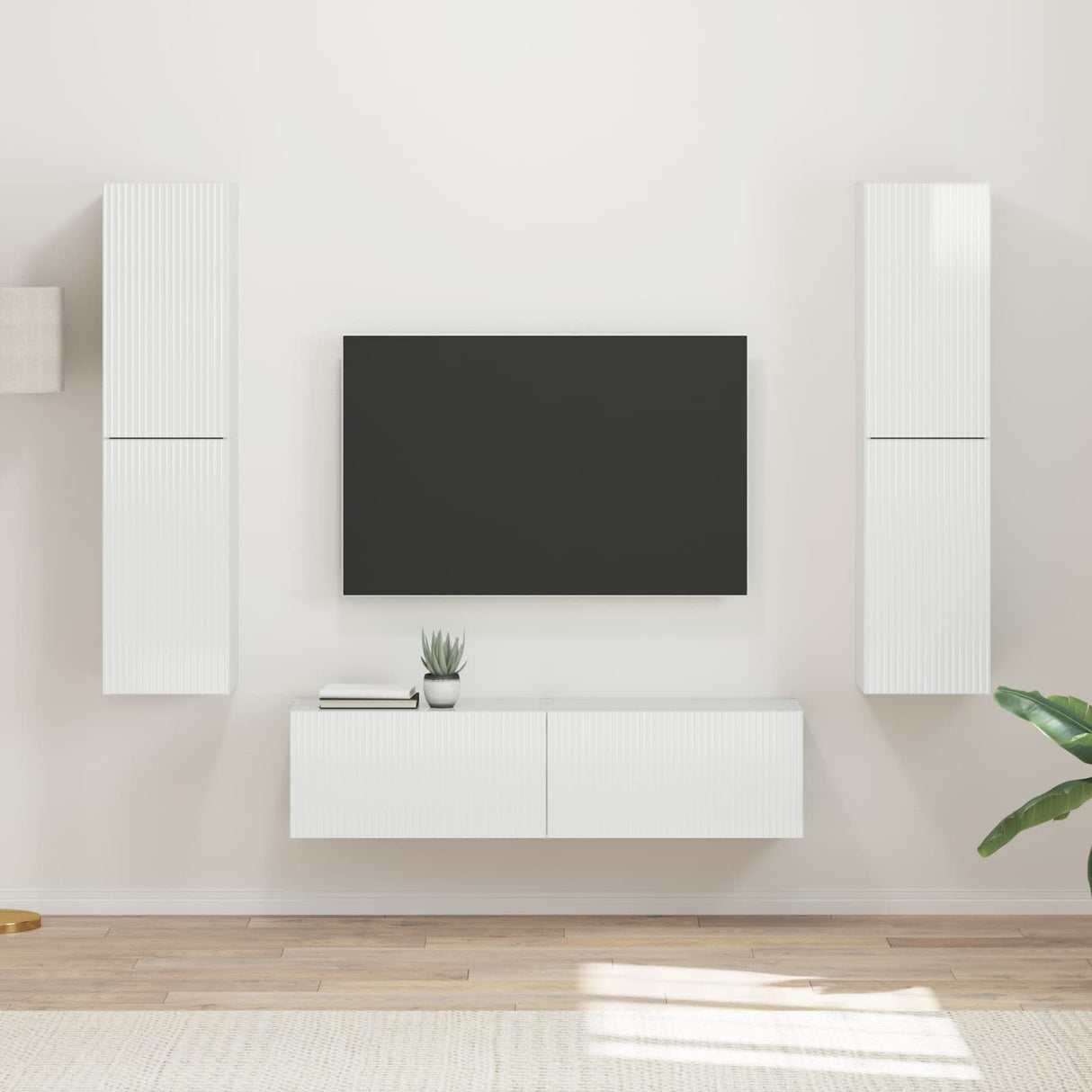 vidaXL Tv-meubelset 6 pcs Wit Bewerkt hout