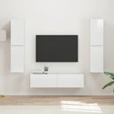 vidaXL Tv-meubelset 6 pcs Wit Bewerkt hout