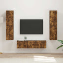 vidaXL Tv-meubelset 6 pcs Wit Bewerkt hout