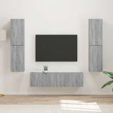 vidaXL Tv-meubelset 6 pcs Wit Bewerkt hout