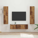 vidaXL Tv-meubelset 6 pcs Wit Bewerkt hout
