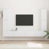 vidaXL Tv-meubelset 8 pcs Wit Bewerkt hout