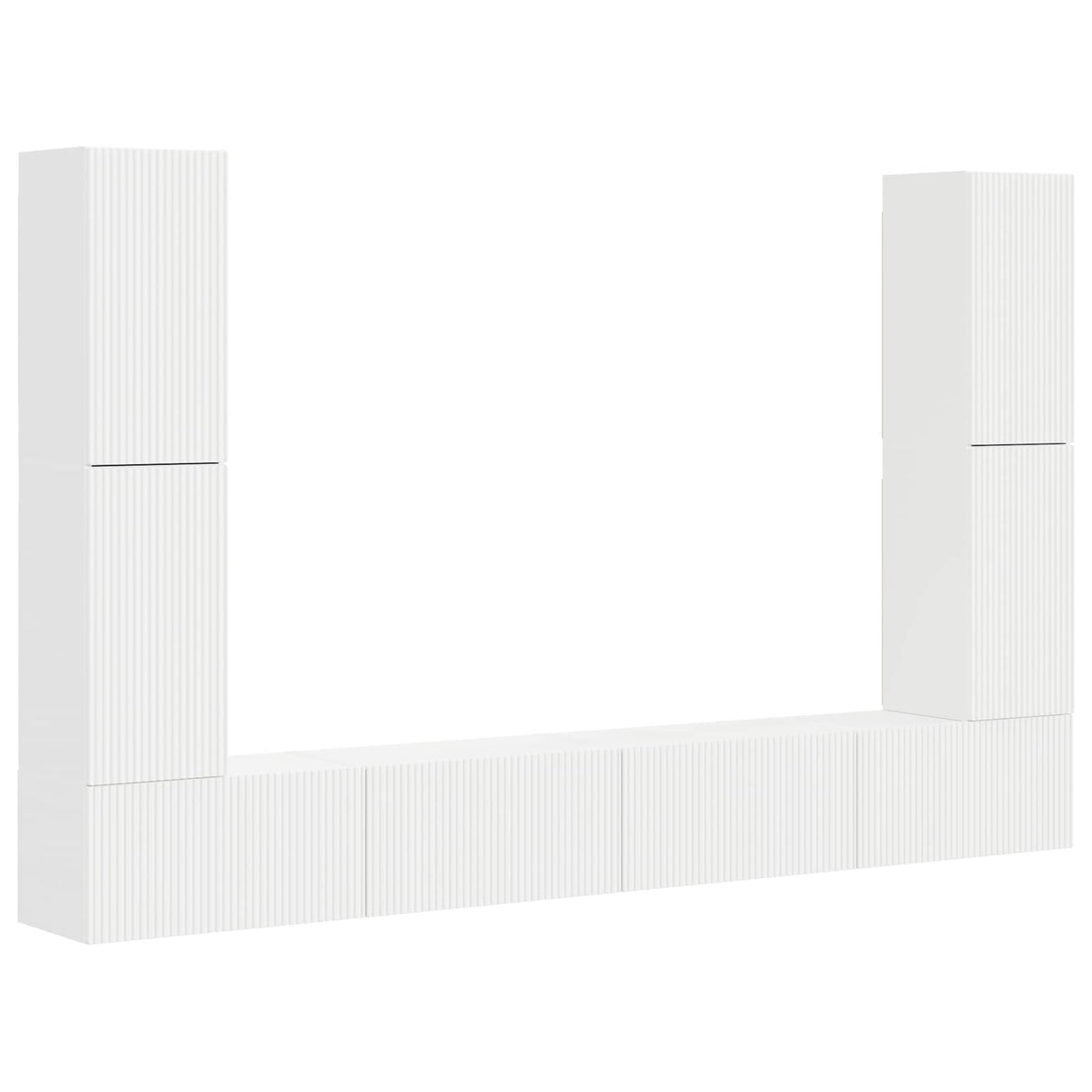 vidaXL Tv-meubelset 8 pcs Wit Bewerkt hout