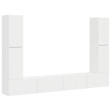 vidaXL Tv-meubelset 8 pcs Wit Bewerkt hout