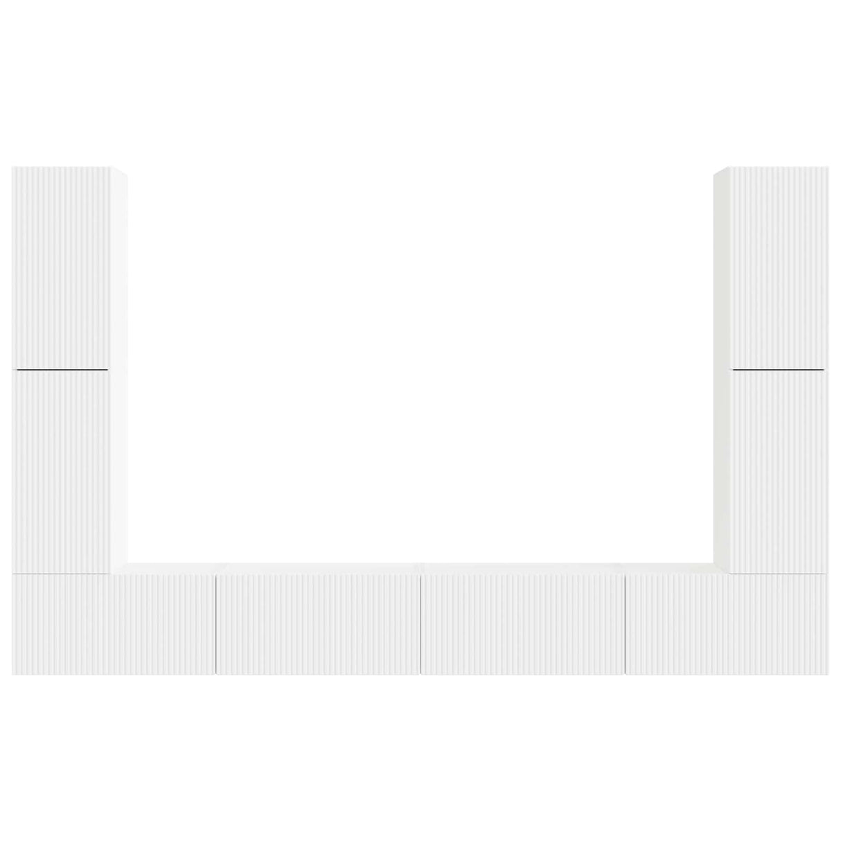 vidaXL Tv-meubelset 8 pcs Wit Bewerkt hout