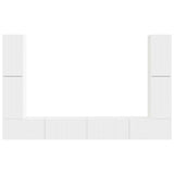 vidaXL Tv-meubelset 8 pcs Wit Bewerkt hout