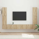 vidaXL Tv-meubelset 8 pcs Wit Bewerkt hout