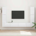 vidaXL Tv-meubelset 8 pcs Wit Bewerkt hout
