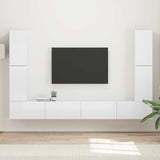vidaXL Tv-meubelset 8 pcs Wit Bewerkt hout