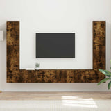 vidaXL Tv-meubelset 8 pcs Wit Bewerkt hout