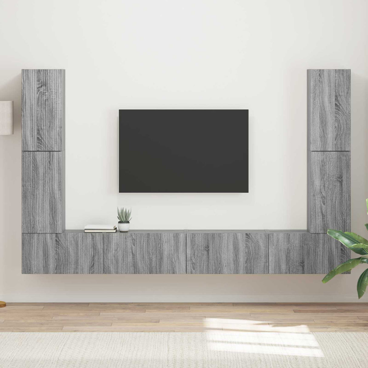 vidaXL Tv-meubelset 8 pcs Wit Bewerkt hout
