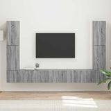 vidaXL Tv-meubelset 8 pcs Wit Bewerkt hout