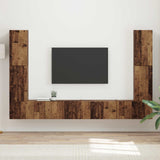 vidaXL Tv-meubelset 8 pcs Wit Bewerkt hout