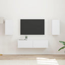vidaXL Tv-meubelset 4 pcs Wit Bewerkt hout
