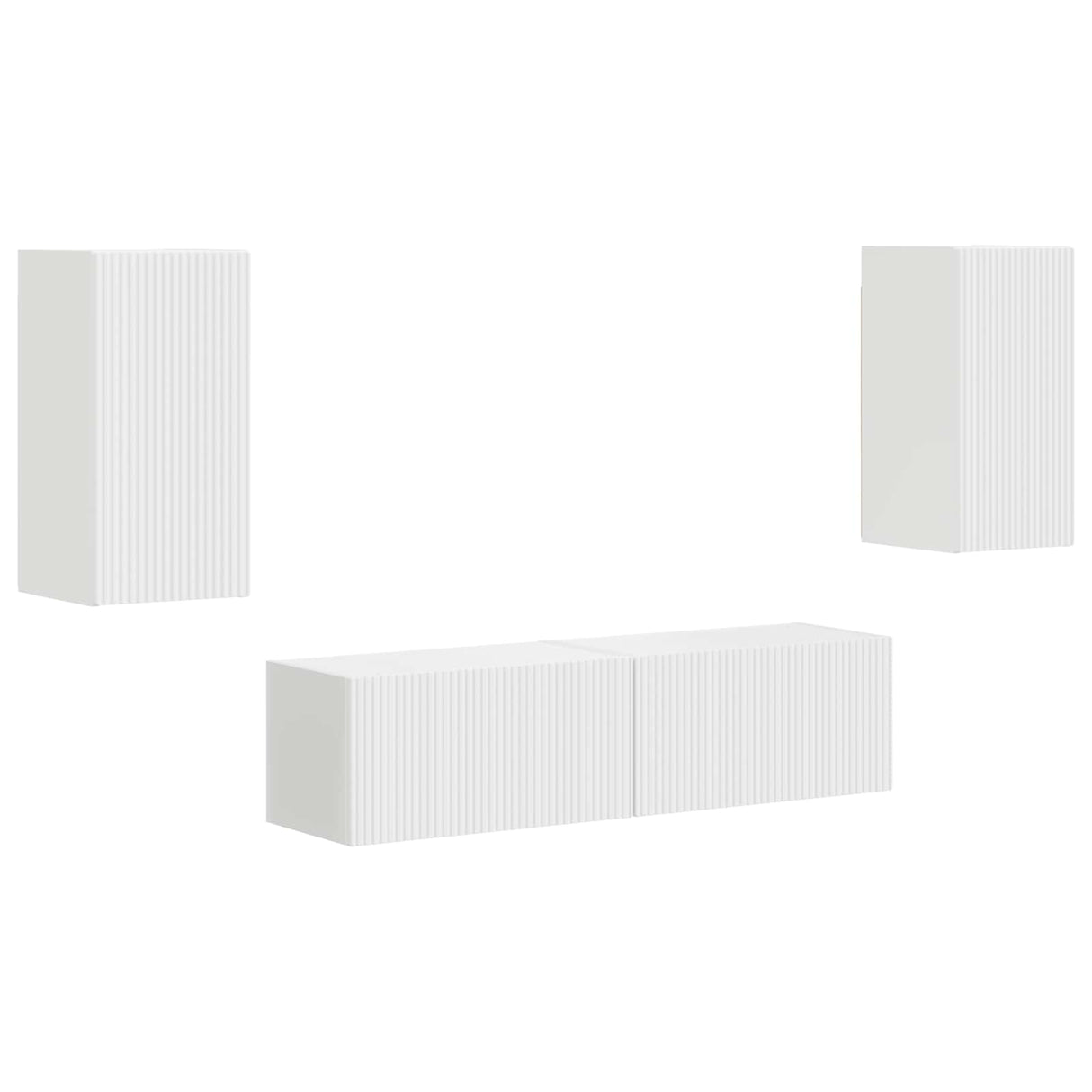vidaXL Tv-meubelset 4 pcs Wit Bewerkt hout