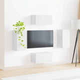 vidaXL Tv-meubelset 4 pcs Wit Bewerkt hout