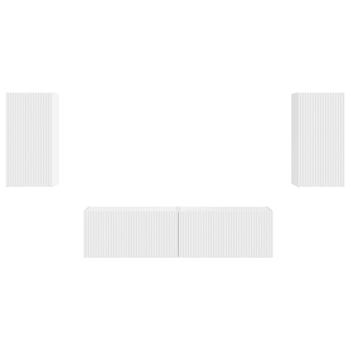 vidaXL Tv-meubelset 4 pcs Wit Bewerkt hout