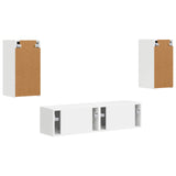 vidaXL Tv-meubelset 4 pcs Wit Bewerkt hout