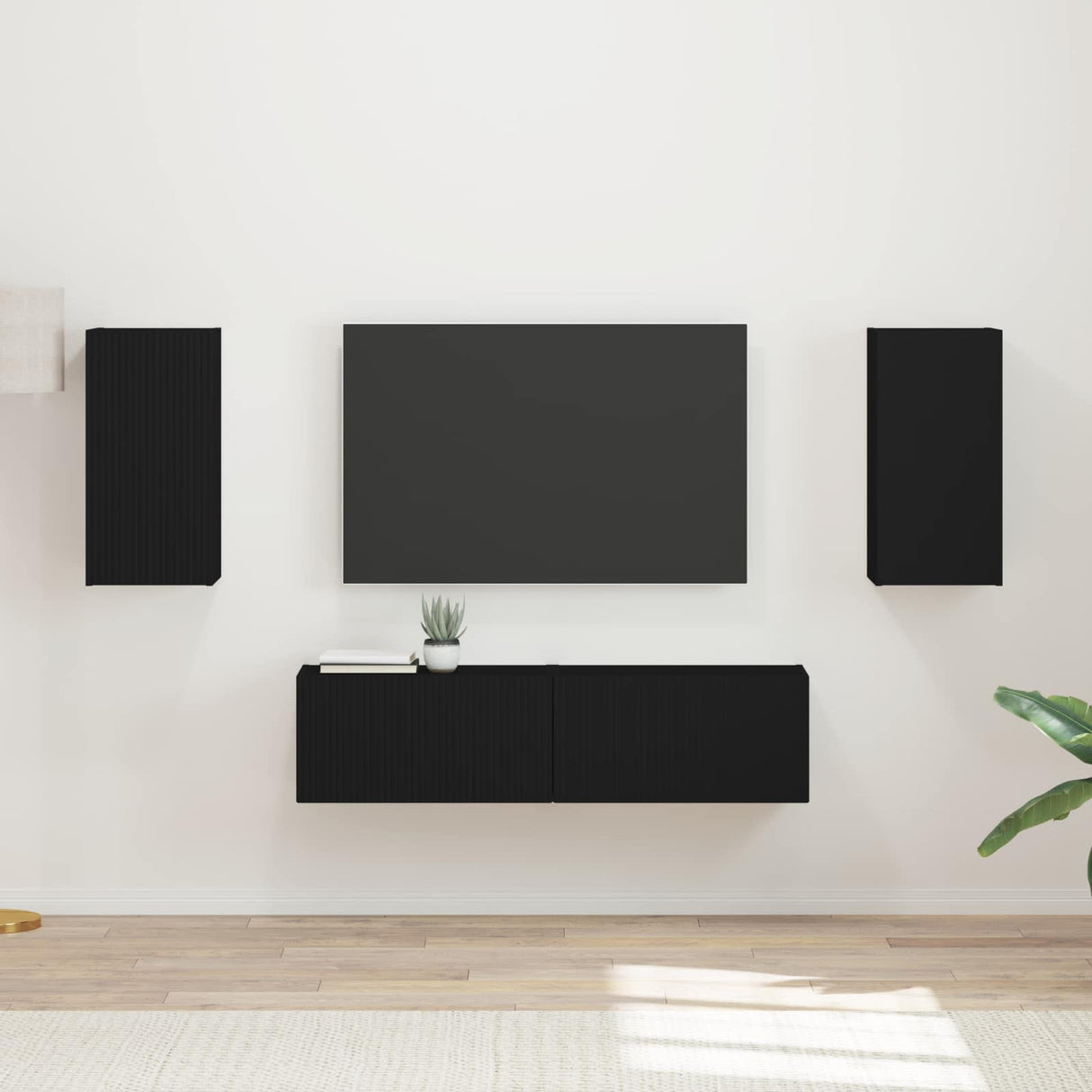 vidaXL Tv-meubelset 4 pcs Wit Bewerkt hout