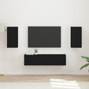 vidaXL Tv-meubelset 4 pcs Wit Bewerkt hout