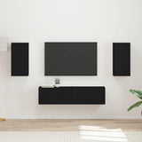 vidaXL Tv-meubelset 4 pcs Wit Bewerkt hout