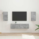 vidaXL Tv-meubelset 4 pcs Wit Bewerkt hout
